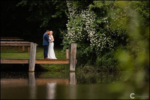 Outdoor Wedding Photos Next to Pond at MKJ Farm: Deansboro, NY