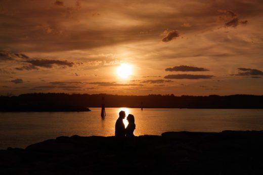 Sunset Engagement Photos in Ogunquit, ME