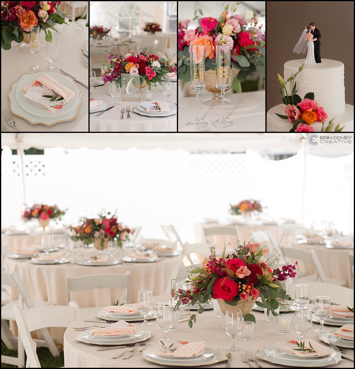 Intimate Summer Backyard Wedding Centerpieces, Details and Decor from Jodianne Weddings & Events