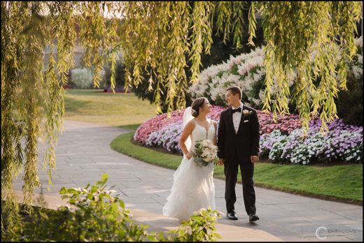 Outdoor Photo of Bride and Groom at Turning Stone Casino