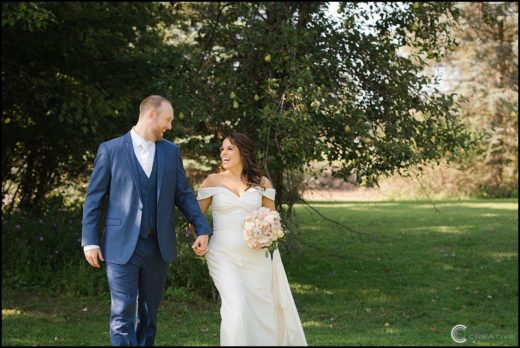 Bride and Groom Outdoor Wedding Photo