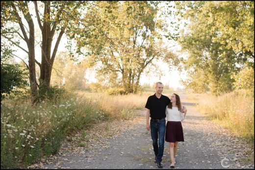 Couple's engagement photos at sunset in Buffalo, NY